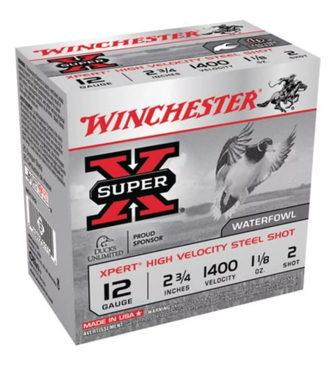 Winchester Super-X Xpert Steel Waterfowl Load 12 Ga, 2.75″, 1400 FPS, 1.125oz, 2 Steel Shot, 25rd/Box