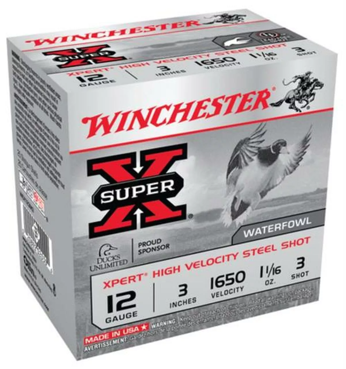 Winchester Super-X Xpert Steel Waterfowl Load 12 Ga, 3″, 1625 FPS, 1.0625oz, 3 Steel Shot, 25rd/Box