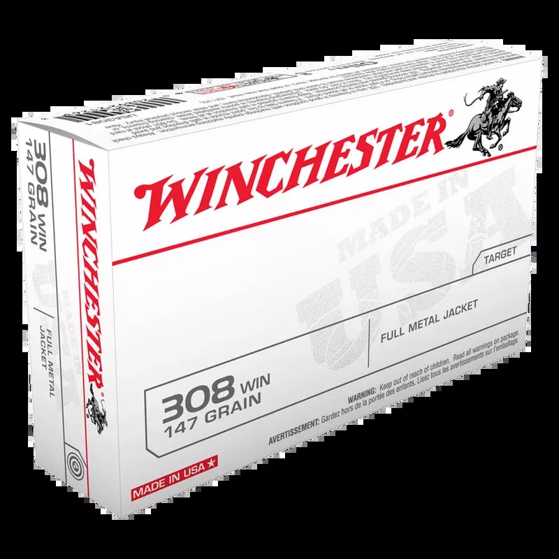 Winchester USA Ammunition 308 Winchester 147 Grain FMJ (20pk)