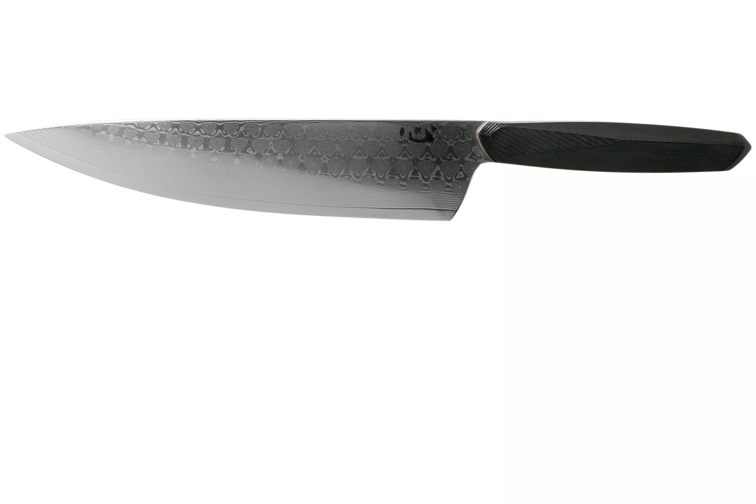 Xin Cutlery XinCore XC126 Black G10, Red Liners, Damascus, chef’s knife 21.5 cm