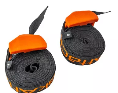YakAttack Cam Straps 9'x 1"Rubber Buckle Cover 2 Pack Black/Orange
