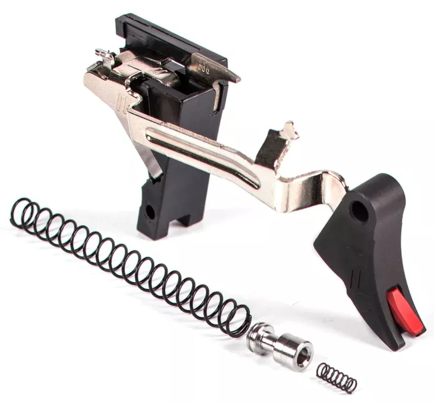 ZEV CFTPRODRP3G9BR Pro Trigger Drop-In Kit with Red Safety Compatible with Glock 17, 17L, 19, 26, 34 Gen 1-3 Curved