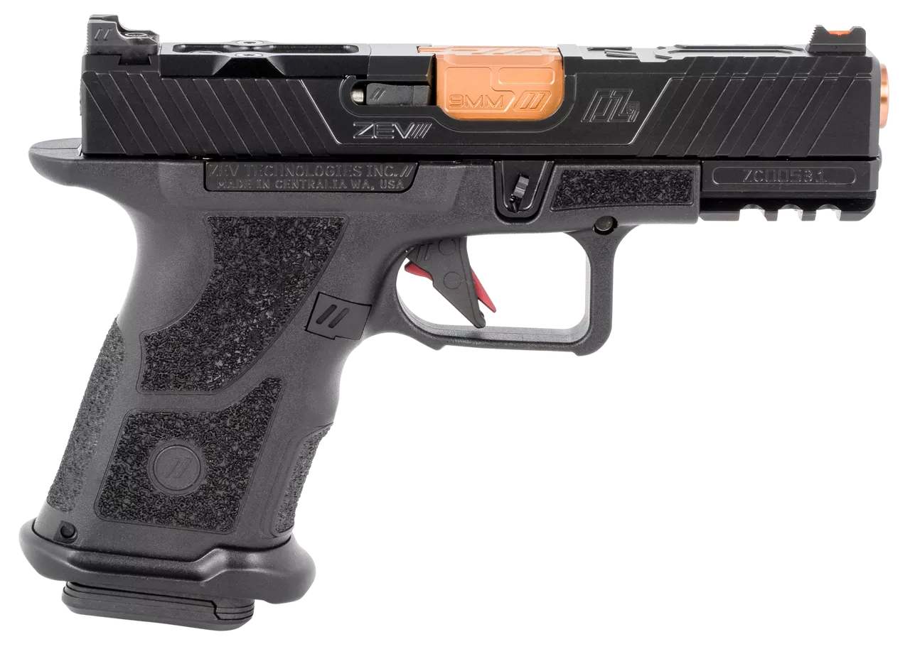 ZEV O.Z-9 Compact 9mm, Black Polymer Grip, Bronze Barrel, 19rd